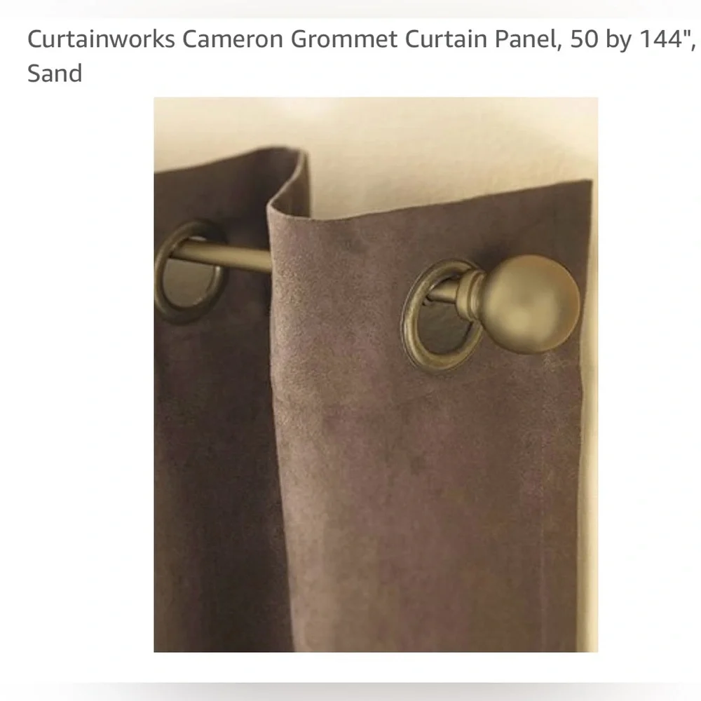 Cameron Luxe Microsuede Grommet Curtain Panel 50 x 144 - Sand set of 2